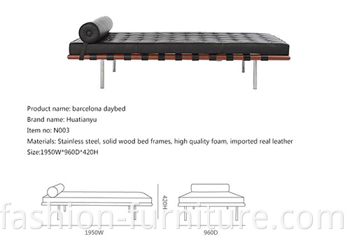 Leather Barcelona Daybed